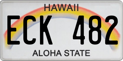 HI license plate ECK482