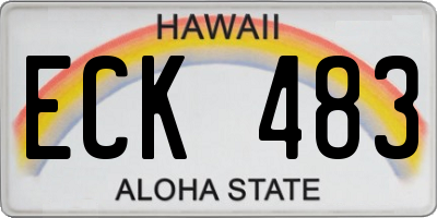 HI license plate ECK483