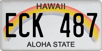 HI license plate ECK487