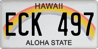HI license plate ECK497