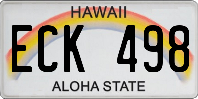 HI license plate ECK498