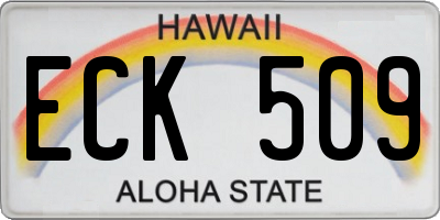 HI license plate ECK509