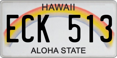 HI license plate ECK513