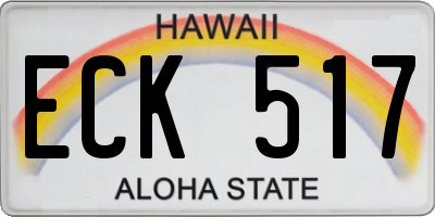 HI license plate ECK517
