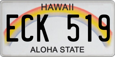 HI license plate ECK519