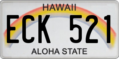 HI license plate ECK521