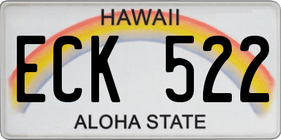 HI license plate ECK522