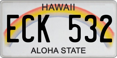 HI license plate ECK532