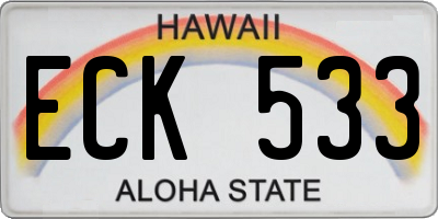 HI license plate ECK533
