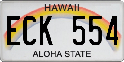 HI license plate ECK554