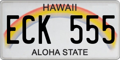HI license plate ECK555