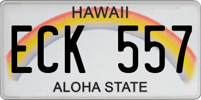 HI license plate ECK557