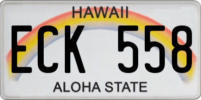 HI license plate ECK558