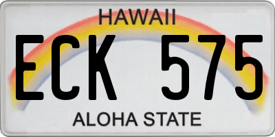 HI license plate ECK575