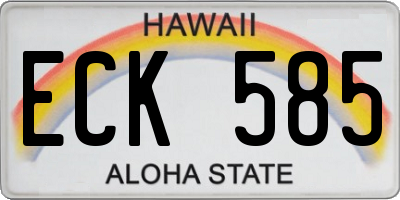 HI license plate ECK585