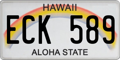 HI license plate ECK589