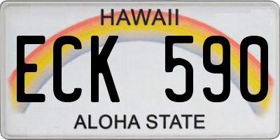 HI license plate ECK590