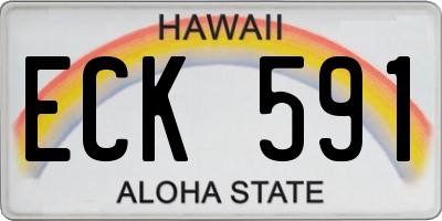 HI license plate ECK591