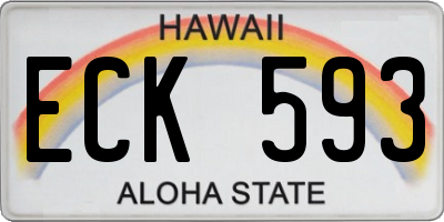 HI license plate ECK593