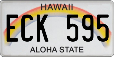 HI license plate ECK595