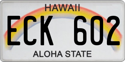 HI license plate ECK602