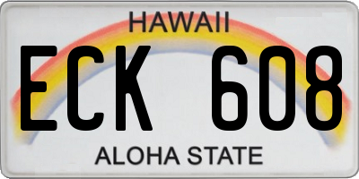 HI license plate ECK608