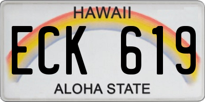 HI license plate ECK619