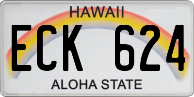 HI license plate ECK624