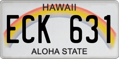 HI license plate ECK631