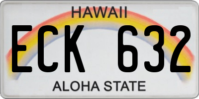 HI license plate ECK632