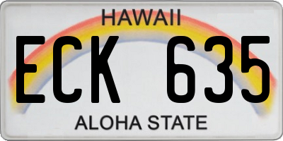 HI license plate ECK635