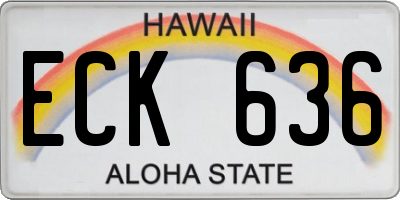 HI license plate ECK636