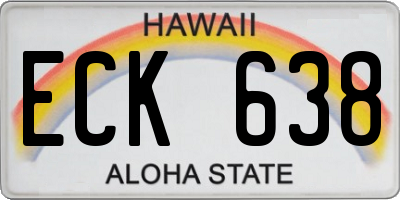 HI license plate ECK638