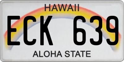 HI license plate ECK639