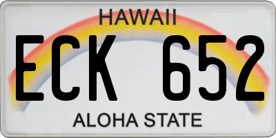 HI license plate ECK652