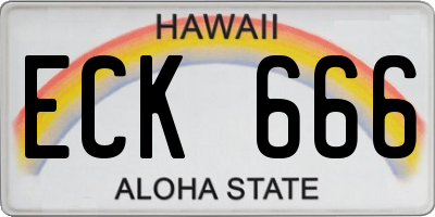 HI license plate ECK666