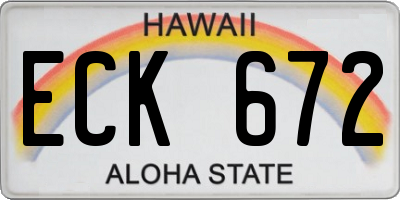 HI license plate ECK672