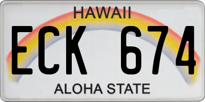 HI license plate ECK674