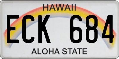 HI license plate ECK684