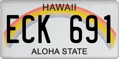 HI license plate ECK691