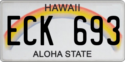 HI license plate ECK693