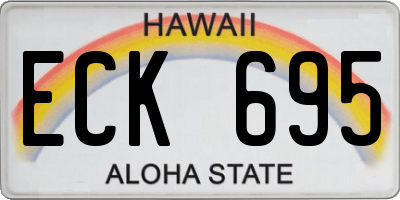 HI license plate ECK695