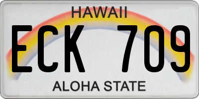 HI license plate ECK709