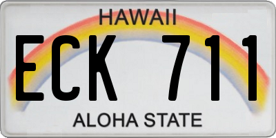 HI license plate ECK711