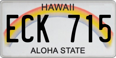 HI license plate ECK715