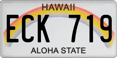 HI license plate ECK719