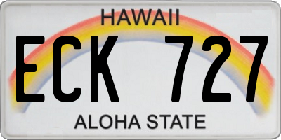 HI license plate ECK727