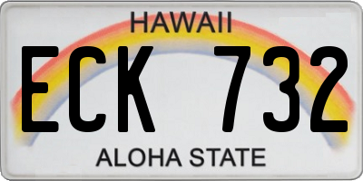 HI license plate ECK732