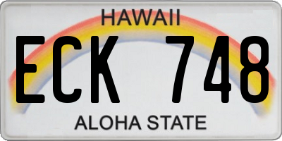 HI license plate ECK748