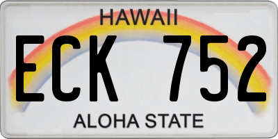HI license plate ECK752